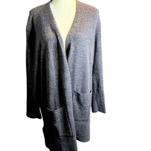 Madewell Donegal Kent Cardigan Sweater, Speckled Charcoal Gray, Large